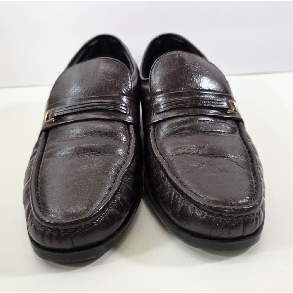 Florsheim Comfortech Mens 9D Burgundy Brown Leather Loafers Slip On Dress Shoes